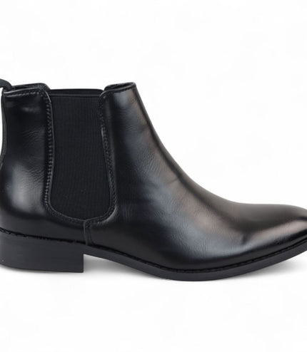 Men's Black Chelsea Slip-On Office Ankle Boots
