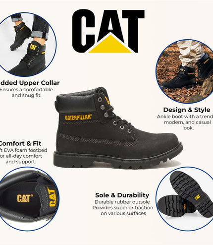 Caterpillar Colorado 2.0 Black Leather Hiking Ankle Boots
