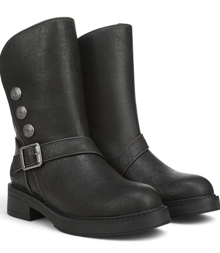 Blowfish Malibu Women's Black Faux Leather Winter Biker Boots - Venice-Cozy