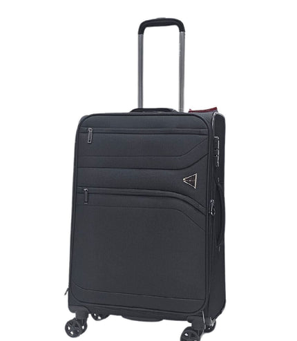 Corby Medium Soft Shell Suitcase in Black