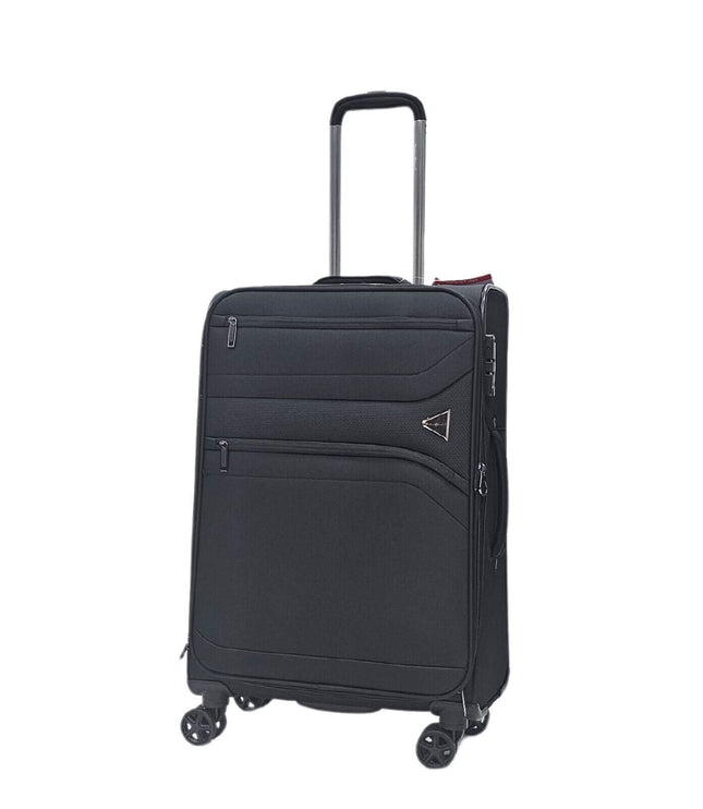 Corby Medium Soft Shell Suitcase in Black