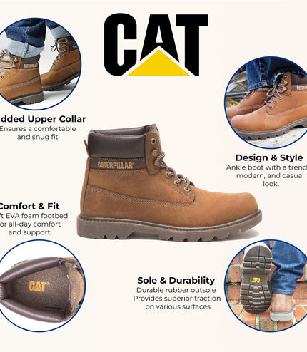 Caterpillar Colorado 2.0 Beige Leather Hiking Ankle Boots