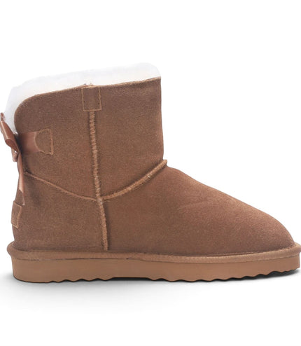 Women's Chestnut Tan Genuine Sheepskin Real Fur Winter Ankle Boots - Eclipse