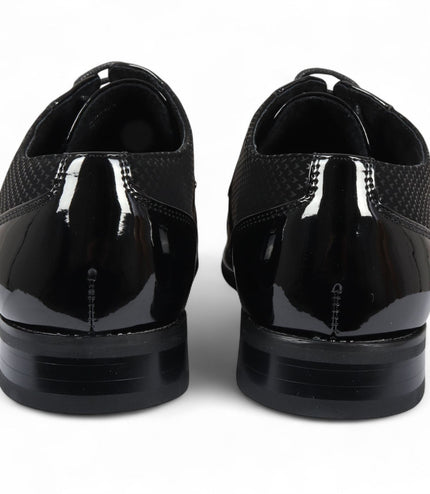 Men's Black Leather Oxford Formal Derby Shoes