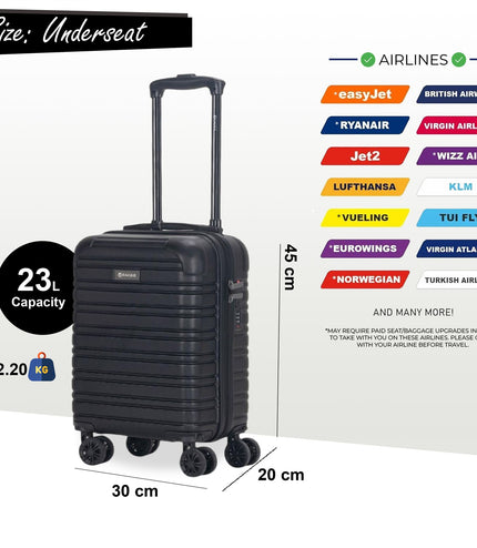 Koga Underseat Hard Shell Suitcase in Black