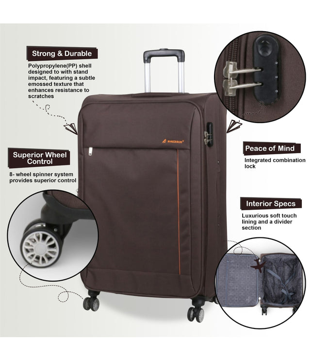 Carrollton Cabin Soft Shell Suitcase in Brown