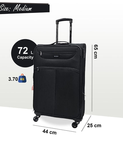 Ashford Medium Soft Shell Suitcase in Black