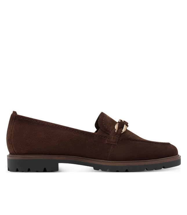 Tamaris Womens Mocca Brown Suede Leather Loafers Shoes