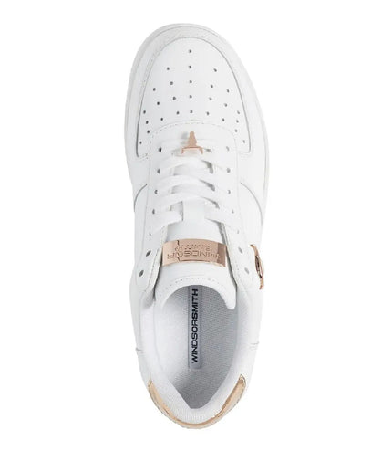 Windsorsmith Womens White Chunky Leather Platform Trainers Sneakers - Rich
