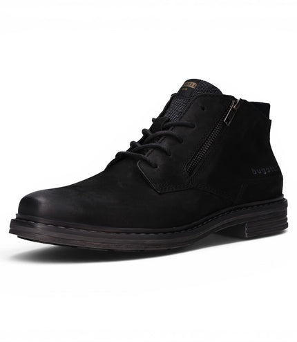 Bugatti Mens Black Leather Lace-up Chukka Ankle Boots - Rigalo Evo C30