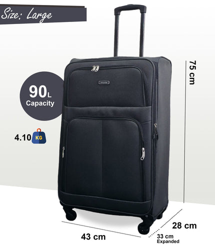 Tahara Large Soft Shell Suitcase in Grey