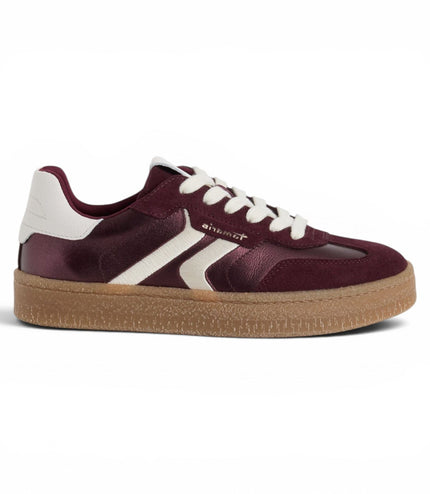 Tamaris Women's Burgundy Red Leather Trainers Sneaker Shoes - 23723-44