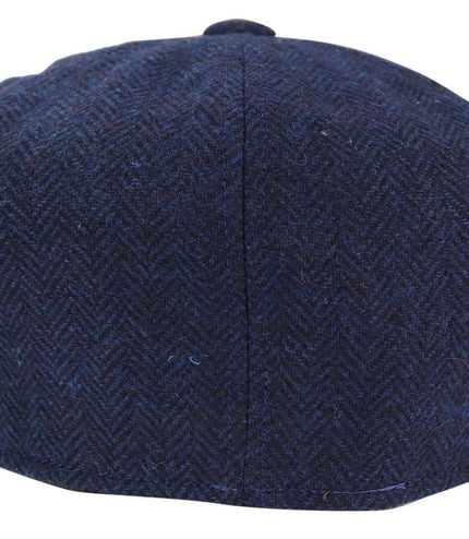 Mens Peaky Blinders Tweed Gatsby Flat Baker Hat With Razor Blade