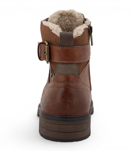 Mustang Men's Brown Faux Leather Winter Lace-Up Ankle Boots - M0021001