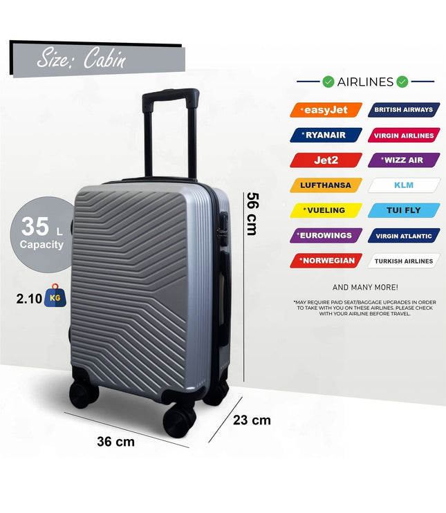 Junee Cabin Hard Shell Suitcase in Silver