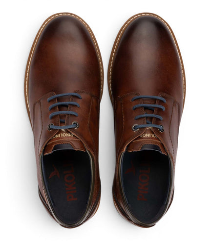 Pikolinos Men's Brown Leather Lace-Up Smart Shoes - Berna