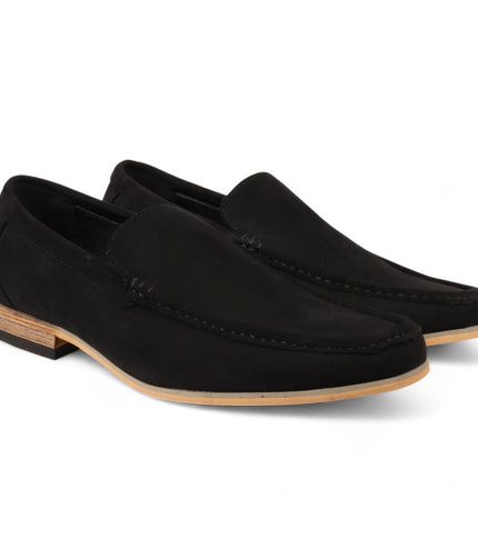Men's Black Suede Loafers Lightweight Slip-On Casual Shoes