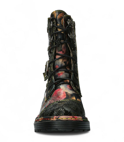 Laura Vita Incaso 36 Black Floral Womens Gothic Victorian Leather Ankle High Boots