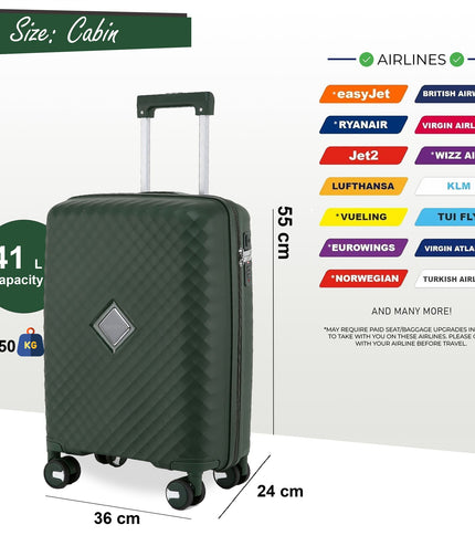 Courtenay Cabin Hard Shell Suitcase in Green