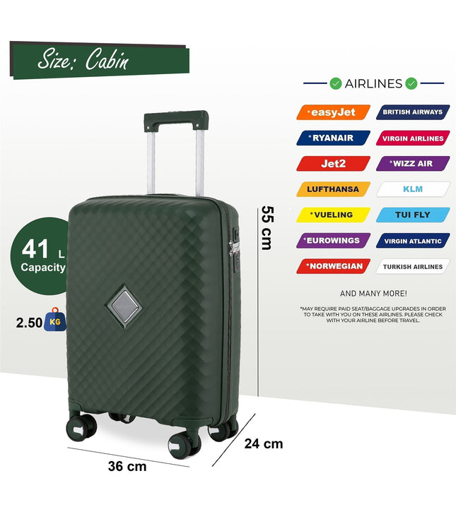 Courtenay Cabin Hard Shell Suitcase in Green