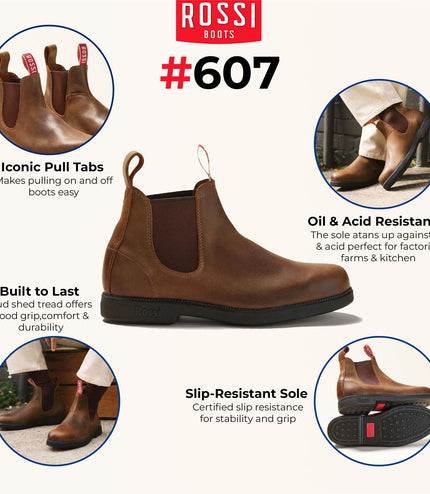 Rossi 607 Booma Tan Leather Chelsea Boot