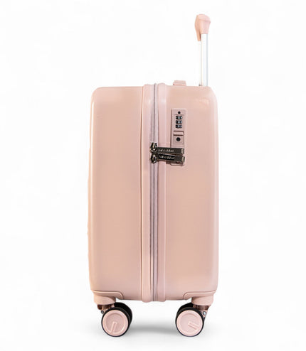 Hard Shell Cabin 44 x 22 x 38 cm Pink TSA Secure Luggage Suitcase Suitable for Easyjet, Ryanair