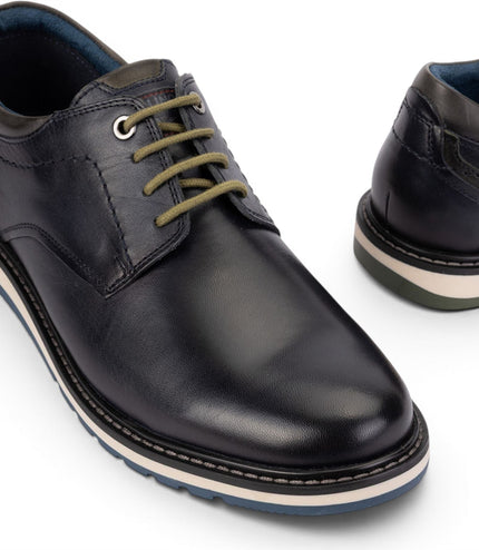Pikolinos Men's Blue Leather Lace-Up Smart Shoes - Berna
