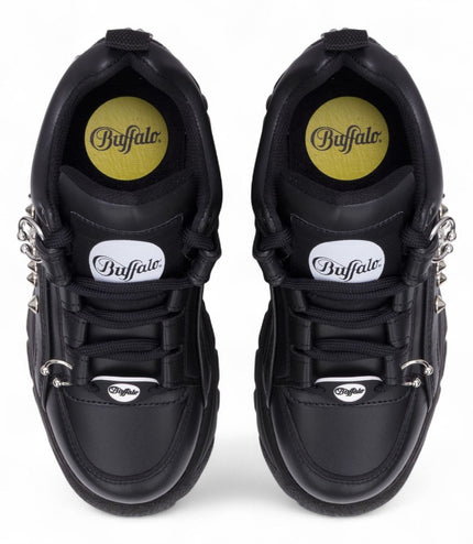 Buffalo Womens Black Studded Chunky Platform Fashion Trainers - 1339-14-PUNK