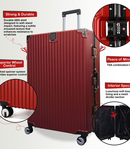 Airdrie Large Hard Shell Suitcase in Red