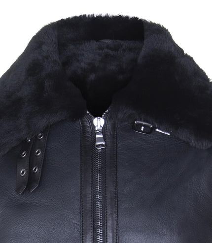 Mens Retro Sheepskin Bomber Jacket-Asheville
