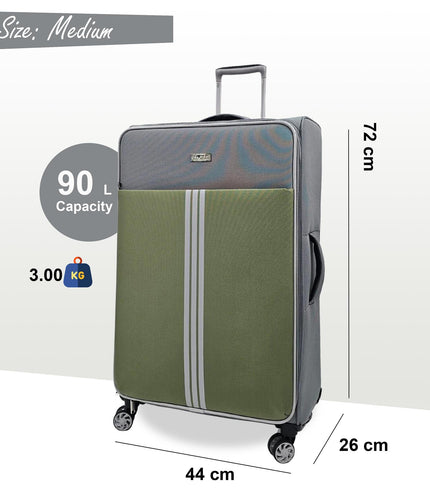 Beverley Medium Soft Shell Suitcase in Grey