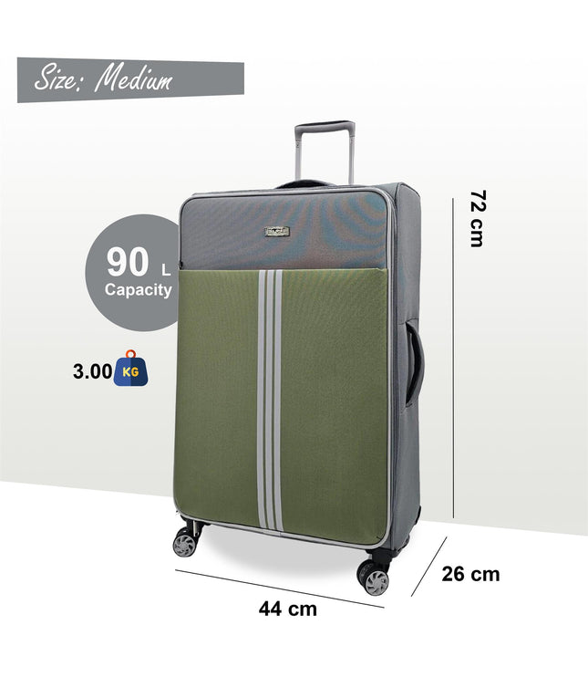 Beverley Medium Soft Shell Suitcase in Grey