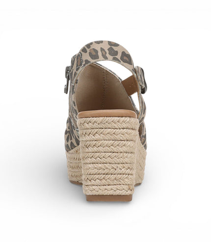 Blowfish Malibu Womens Leopard Print Wedge Slingbacks Heel Sandals - Amira