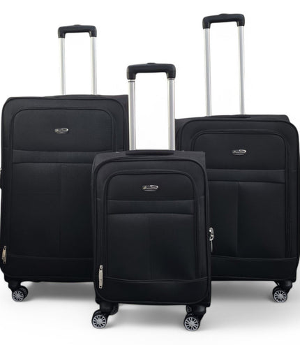 Forbes Set of 3 Soft Shell Suitcase in Black