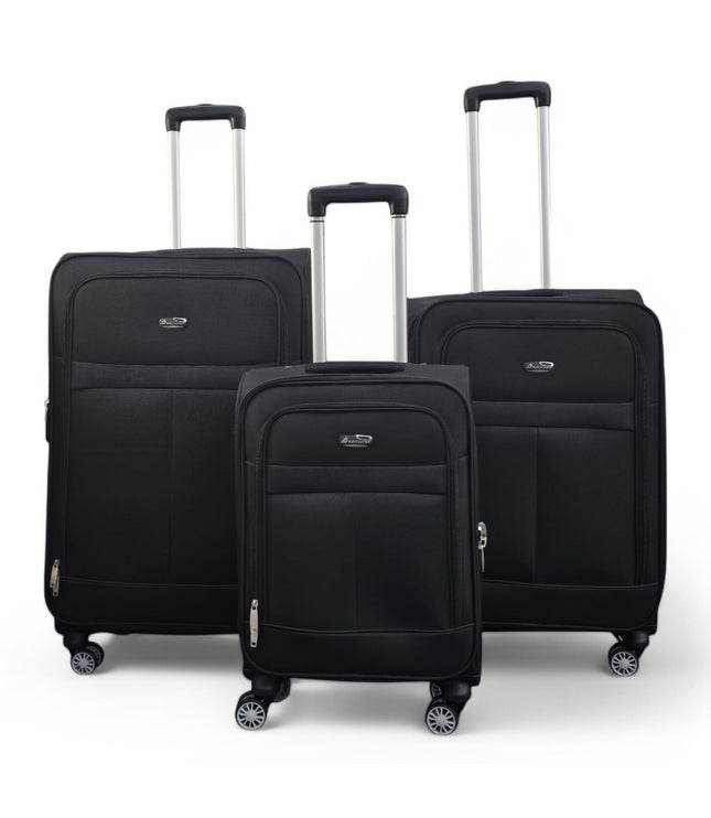 Forbes Set of 3 Soft Shell Suitcase in Black