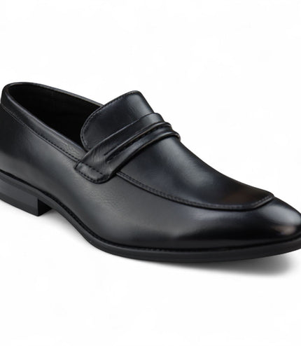 Men's Black Slip-On Loafers Leather Lined Smart Shoes