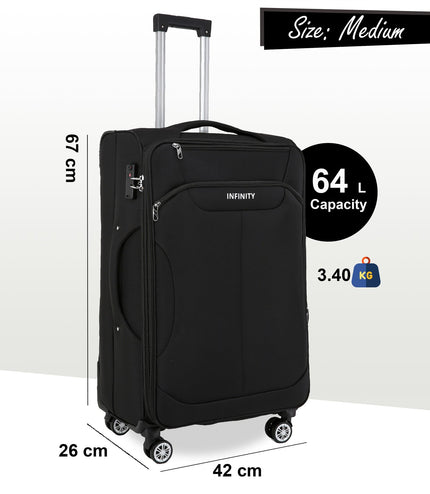 Delta Medium Hard Shell Suitcase in Black