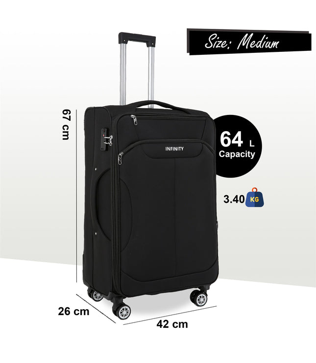 Delta Medium Hard Shell Suitcase in Black