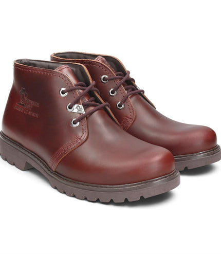 Panama Jack Men's Burgundy Leather Waterproof Lace-Up Ankle Boots - Bota C77
