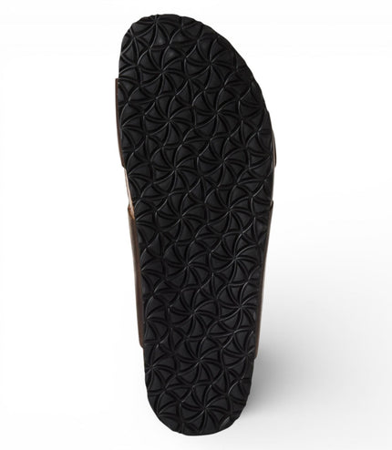 Tamaris Men's Brown Leather Slip-On Footbed Slipper Sandals