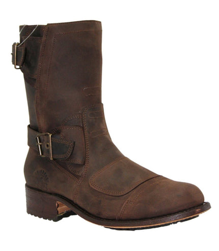 Grinders Mens Brown Leather Cowboy Boots - Route 66