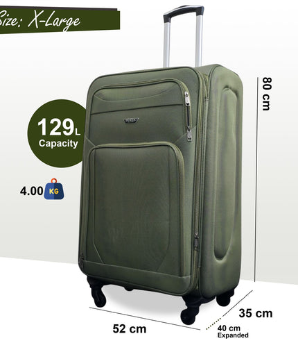 Nagoya X-Large Soft Shell Suitcase in Khaki