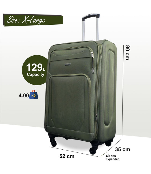 Nagoya X-Large Soft Shell Suitcase in Khaki