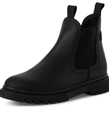 Tamaris Womens Black Leather Classic Chelsea Ankle Boots