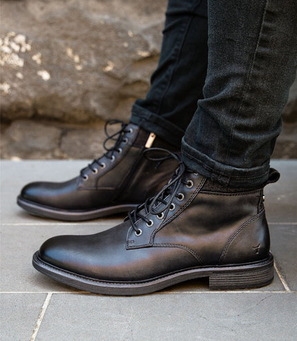 Windsorsmith Mens Black Leather Casual Chelsea Chukka Ankle Boots - Beau