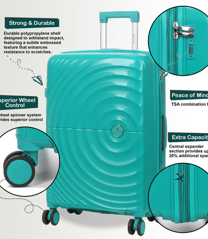 Balranald Large Hard Shell Suitcase in Aqua Blue