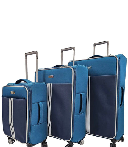 Beverley Set of 3 Soft Shell Suitcase in Teal