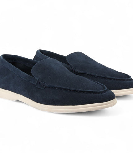 Men's Durable Navy Slip-On Loafers with Cushioned Insole