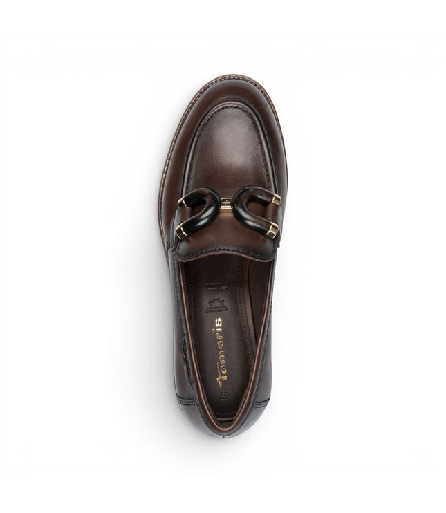 Tamaris Women's Brown Leather Loafer Comfort Shoes - 24740-47
