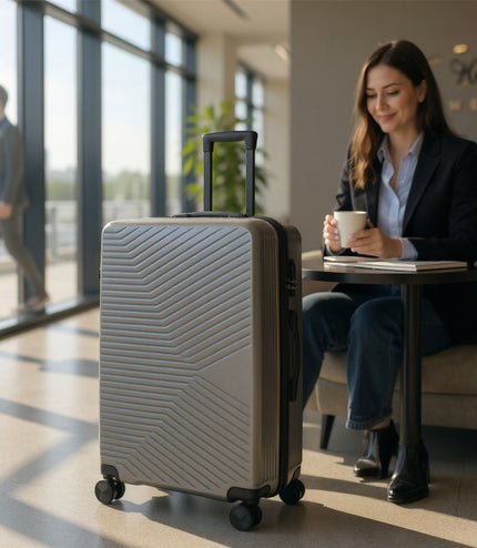 Junee Medium Hard Shell Suitcase in Charcoal Grey